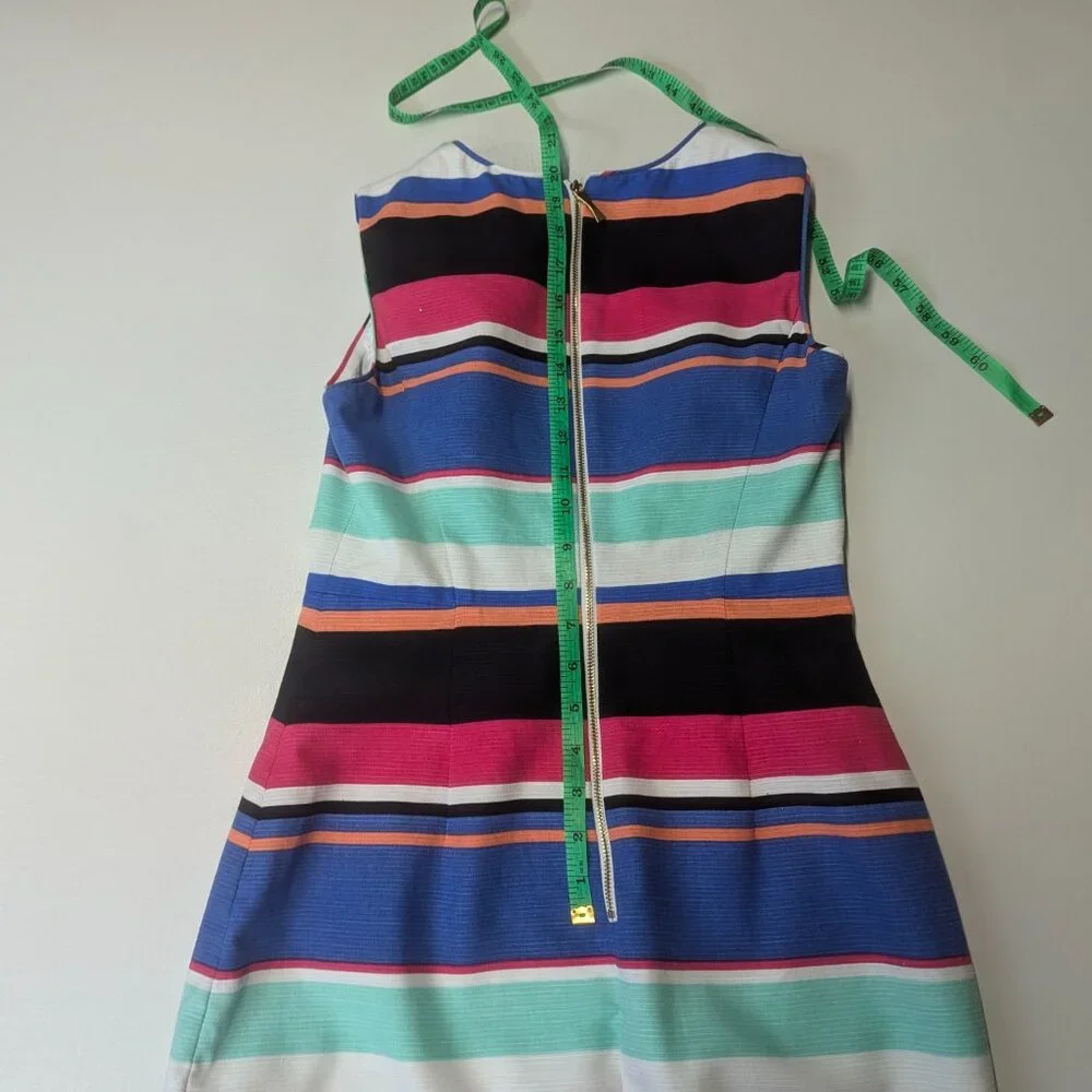 Kate Spade Tropical Stripe Mariam Dress, Fully Lined, Gold Zipper, Size 2